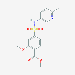 molecular formula C15H16N2O5S B6707838 Methyl 2-methoxy-4-[(6-methylpyridin-3-yl)sulfamoyl]benzoate 