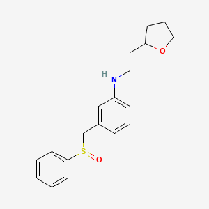 3-(benzenesulfinylmethyl)-N-[2-(oxolan-2-yl)ethyl]aniline