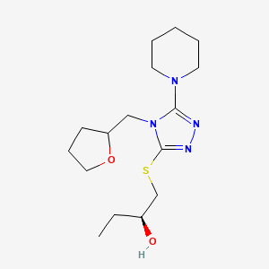 (2S)-1-[[4-(oxolan-2-ylmethyl)-5-piperidin-1-yl-1,2,4-triazol-3-yl]sulfanyl]butan-2-ol