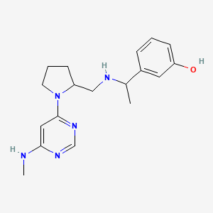 3-[1-[[1-[6-(Methylamino)pyrimidin-4-yl]pyrrolidin-2-yl]methylamino]ethyl]phenol