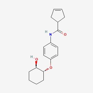 N-[4-[(1R,2R)-2-hydroxycyclohexyl]oxyphenyl]cyclopent-3-ene-1-carboxamide