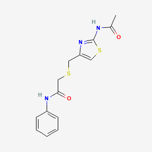 2-[(2-acetamido-1,3-thiazol-4-yl)methylsulfanyl]-N-phenylacetamide