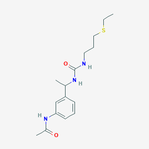 N-[3-[1-(3-ethylsulfanylpropylcarbamoylamino)ethyl]phenyl]acetamide