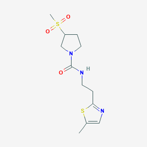 3-methylsulfonyl-N-[2-(5-methyl-1,3-thiazol-2-yl)ethyl]pyrrolidine-1-carboxamide