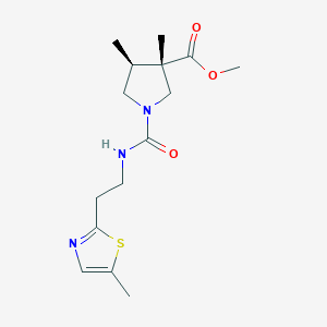 methyl (3S,4S)-3,4-dimethyl-1-[2-(5-methyl-1,3-thiazol-2-yl)ethylcarbamoyl]pyrrolidine-3-carboxylate