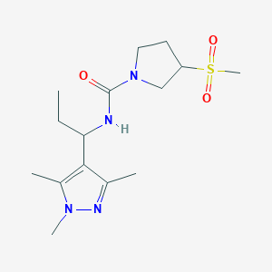 3-methylsulfonyl-N-[1-(1,3,5-trimethylpyrazol-4-yl)propyl]pyrrolidine-1-carboxamide