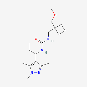 1-[[1-(Methoxymethyl)cyclobutyl]methyl]-3-[1-(1,3,5-trimethylpyrazol-4-yl)propyl]urea