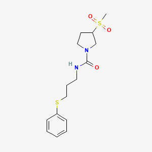 3-methylsulfonyl-N-(3-phenylsulfanylpropyl)pyrrolidine-1-carboxamide