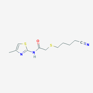 2-(4-cyanobutylsulfanyl)-N-(4-methyl-1,3-thiazol-2-yl)acetamide