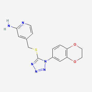 4-[[1-(2,3-Dihydro-1,4-benzodioxin-6-yl)tetrazol-5-yl]sulfanylmethyl]pyridin-2-amine