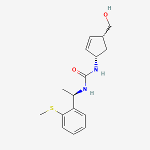 1-[(1S,4R)-4-(hydroxymethyl)cyclopent-2-en-1-yl]-3-[(1R)-1-(2-methylsulfanylphenyl)ethyl]urea