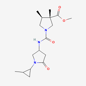 methyl (3S,4S)-3,4-dimethyl-1-[[1-(2-methylcyclopropyl)-5-oxopyrrolidin-3-yl]carbamoyl]pyrrolidine-3-carboxylate