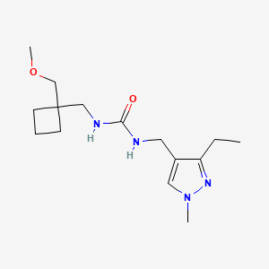 1-[(3-Ethyl-1-methylpyrazol-4-yl)methyl]-3-[[1-(methoxymethyl)cyclobutyl]methyl]urea