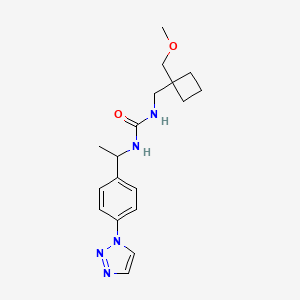 1-[[1-(Methoxymethyl)cyclobutyl]methyl]-3-[1-[4-(triazol-1-yl)phenyl]ethyl]urea