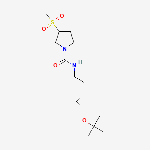 N-[2-[3-[(2-methylpropan-2-yl)oxy]cyclobutyl]ethyl]-3-methylsulfonylpyrrolidine-1-carboxamide