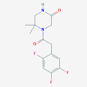 5,5-Dimethyl-4-[2-(2,4,5-trifluorophenyl)acetyl]piperazin-2-one