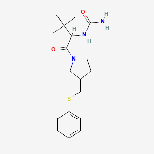 [3,3-Dimethyl-1-oxo-1-[3-(phenylsulfanylmethyl)pyrrolidin-1-yl]butan-2-yl]urea