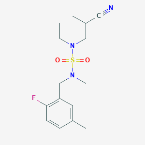 3-[Ethyl-[(2-fluoro-5-methylphenyl)methyl-methylsulfamoyl]amino]-2-methylpropanenitrile