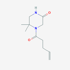 5,5-Dimethyl-4-pent-4-enoylpiperazin-2-one