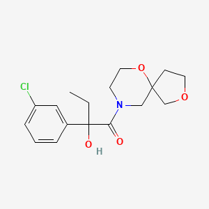 2-(3-Chlorophenyl)-1-(2,6-dioxa-9-azaspiro[4.5]decan-9-yl)-2-hydroxybutan-1-one