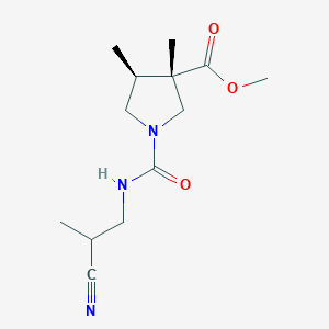 molecular formula C13H21N3O3 B6708904 methyl (3S,4S)-1-(2-cyanopropylcarbamoyl)-3,4-dimethylpyrrolidine-3-carboxylate 