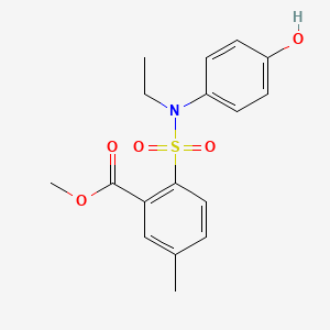 molecular formula C17H19NO5S B6708941 Methyl 2-[ethyl-(4-hydroxyphenyl)sulfamoyl]-5-methylbenzoate 