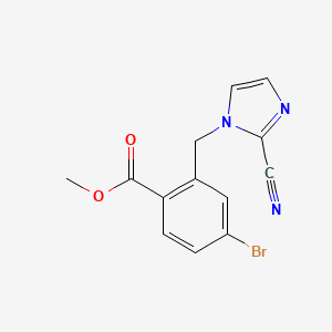 molecular formula C13H10BrN3O2 B6708954 Methyl 4-bromo-2-[(2-cyanoimidazol-1-yl)methyl]benzoate 