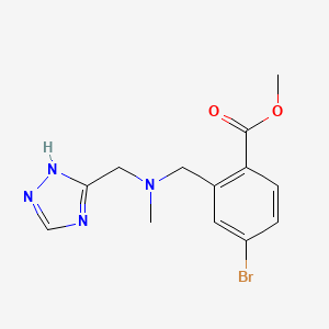 molecular formula C13H15BrN4O2 B6709212 methyl 4-bromo-2-[[methyl(1H-1,2,4-triazol-5-ylmethyl)amino]methyl]benzoate 