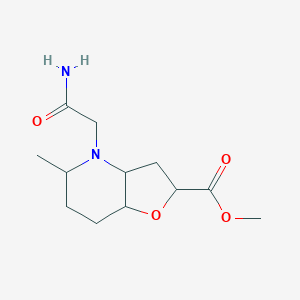 molecular formula C12H20N2O4 B6709269 methyl 4-(2-amino-2-oxoethyl)-5-methyl-3,3a,5,6,7,7a-hexahydro-2H-furo[3,2-b]pyridine-2-carboxylate 