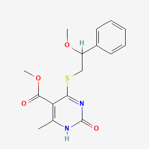 molecular formula C16H18N2O4S B6709297 methyl 4-(2-methoxy-2-phenylethyl)sulfanyl-6-methyl-2-oxo-1H-pyrimidine-5-carboxylate 