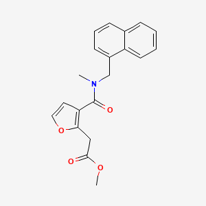 molecular formula C20H19NO4 B6709589 Methyl 2-[3-[methyl(naphthalen-1-ylmethyl)carbamoyl]furan-2-yl]acetate 