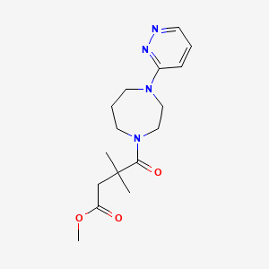 molecular formula C16H24N4O3 B6709733 Methyl 3,3-dimethyl-4-oxo-4-(4-pyridazin-3-yl-1,4-diazepan-1-yl)butanoate 