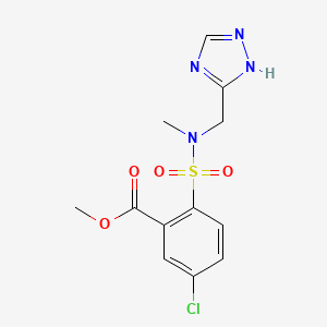 molecular formula C12H13ClN4O4S B6710260 methyl 5-chloro-2-[methyl(1H-1,2,4-triazol-5-ylmethyl)sulfamoyl]benzoate 