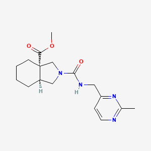 molecular formula C17H24N4O3 B6710290 methyl (3aS,7aS)-2-[(2-methylpyrimidin-4-yl)methylcarbamoyl]-3,4,5,6,7,7a-hexahydro-1H-isoindole-3a-carboxylate 