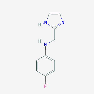 molecular formula C10H10FN3 B067103 4-fluoro-N-(1H-imidazol-2-ylmethyl)aniline CAS No. 166096-17-9