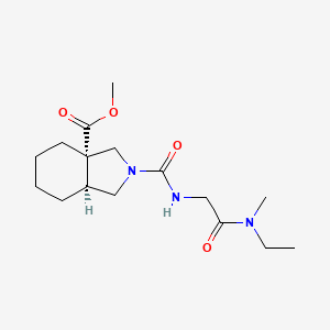 molecular formula C16H27N3O4 B6710356 methyl (3aS,7aS)-2-[[2-[ethyl(methyl)amino]-2-oxoethyl]carbamoyl]-3,4,5,6,7,7a-hexahydro-1H-isoindole-3a-carboxylate 