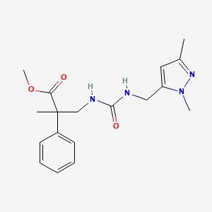 molecular formula C18H24N4O3 B6710388 Methyl 3-[(2,5-dimethylpyrazol-3-yl)methylcarbamoylamino]-2-methyl-2-phenylpropanoate 