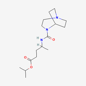 molecular formula C16H29N3O3 B6710407 Propan-2-yl 4-(1,4-diazabicyclo[3.2.2]nonane-4-carbonylamino)pentanoate 