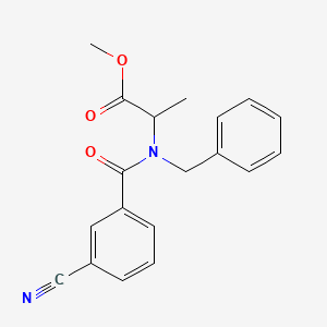 molecular formula C19H18N2O3 B6710520 Methyl 2-[benzyl-(3-cyanobenzoyl)amino]propanoate 