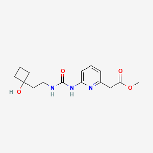 molecular formula C15H21N3O4 B6710684 Methyl 2-[6-[2-(1-hydroxycyclobutyl)ethylcarbamoylamino]pyridin-2-yl]acetate 