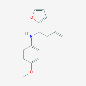 molecular formula C15H17NO2 B067123 (1-呋喃-2-基-丁-3-烯基)-(4-甲氧基-苯基)-胺 CAS No. 173416-01-8