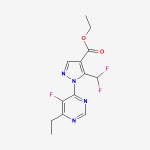 molecular formula C13H13F3N4O2 B6712713 Ethyl 5-(difluoromethyl)-1-(6-ethyl-5-fluoropyrimidin-4-yl)pyrazole-4-carboxylate 