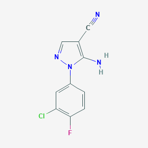 molecular formula C10H6ClFN4 B067130 5-氨基-1-(3-氯-4-氟苯基)-1H-吡唑-4-腈 CAS No. 175135-53-2