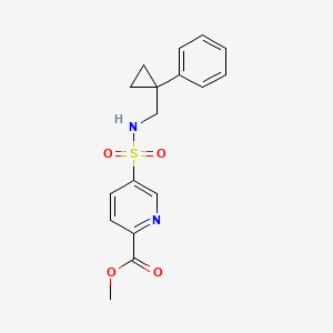 molecular formula C17H18N2O4S B6713186 Methyl 5-[(1-phenylcyclopropyl)methylsulfamoyl]pyridine-2-carboxylate 