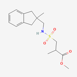 molecular formula C16H23NO4S B6713193 Methyl 2-methyl-3-[(2-methyl-1,3-dihydroinden-2-yl)methylsulfamoyl]propanoate 