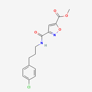 molecular formula C15H15ClN2O4 B6713260 Methyl 3-[3-(4-chlorophenyl)propylcarbamoyl]-1,2-oxazole-5-carboxylate 