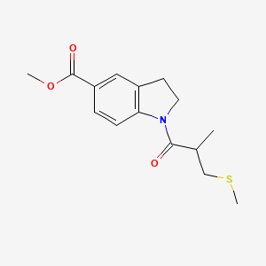 molecular formula C15H19NO3S B6713758 Methyl 1-(2-methyl-3-methylsulfanylpropanoyl)-2,3-dihydroindole-5-carboxylate 