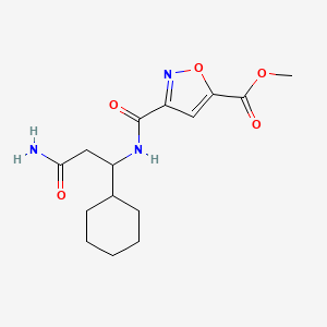 molecular formula C15H21N3O5 B6713817 Methyl 3-[(3-amino-1-cyclohexyl-3-oxopropyl)carbamoyl]-1,2-oxazole-5-carboxylate 