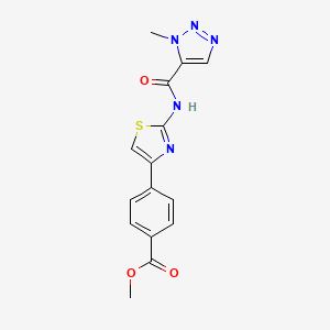 molecular formula C15H13N5O3S B6713857 Methyl 4-[2-[(3-methyltriazole-4-carbonyl)amino]-1,3-thiazol-4-yl]benzoate 