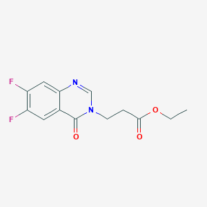 molecular formula C13H12F2N2O3 B6714111 Ethyl 3-(6,7-difluoro-4-oxoquinazolin-3-yl)propanoate 